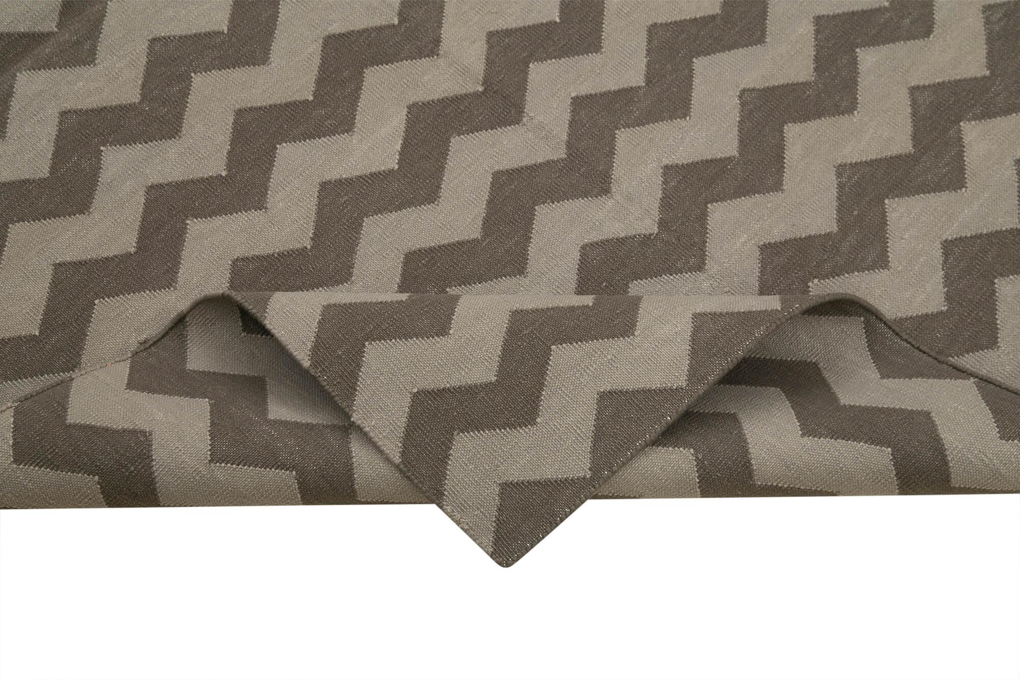 Geometric Duri Kahverengi Geometrik Pamuk Yün El Dokuma Halısı 106x166 Agacan