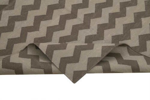Geometric Duri Kahverengi Geometrik Pamuk Yün El Dokuma Halısı 106x166 Agacan