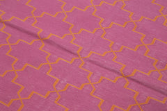 Geometric Duri Fuşya Geometrik Pamuk Yün El Dokuma Halısı 115x166 Agacan