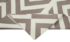 Geometric Duri Kahverengi Geometrik Pamuk Yün El Dokuma Halısı 115x167 Agacan