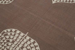 Geometric Duri Kahverengi Geometrik Pamuk Yün El Dokuma Halısı 115x168 Agacan