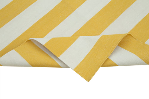 Geometric Duri Sarı Geometrik Pamuk Yün El Dokuma Halısı 107x168 Agacan