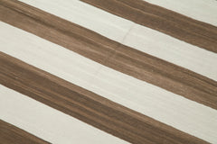 Geometric Duri Kahverengi Geometrik Pamuk Yün El Dokuma Halısı 107x166 Agacan