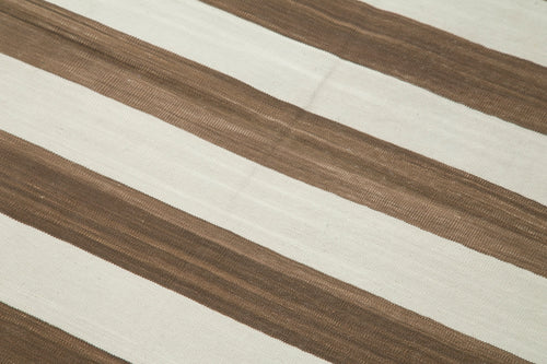 Geometric Duri Kahverengi Geometrik Pamuk Yün El Dokuma Halısı 107x166 Agacan