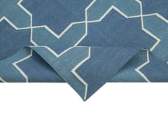 Geometric Duri Beyaz Geometrik Pamuk Yün El Dokuma Halısı 111x167 Agacan