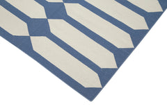 Geometric Duri Mor Geometrik Pamuk Yün El Dokuma Halısı 110x170 Agacan