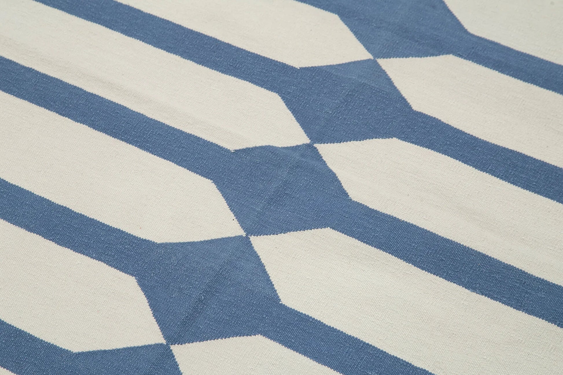 Geometric Duri Mor Geometrik Pamuk Yün El Dokuma Halısı 110x170 Agacan