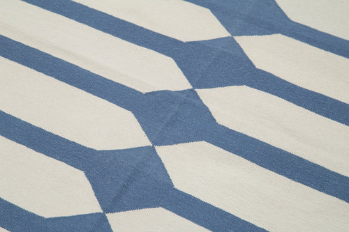 Geometric Duri Mor Geometrik Pamuk Yün El Dokuma Halısı 110x170 Agacan