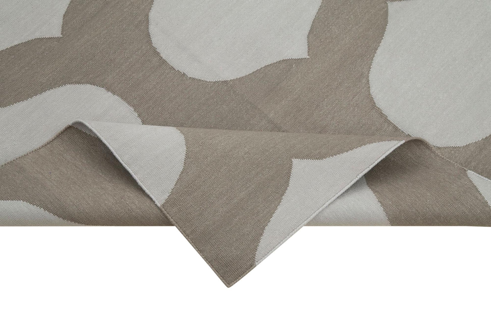 Geometric Duri Gri Geometrik Pamuk Yün El Dokuma Halısı 107x165 Agacan