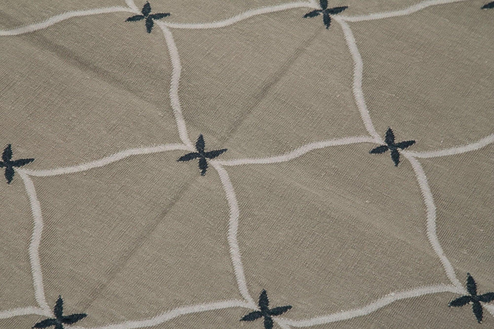 Geometric Duri Gri Geometrik Pamuk Yün El Dokuma Halısı 110x163 Agacan