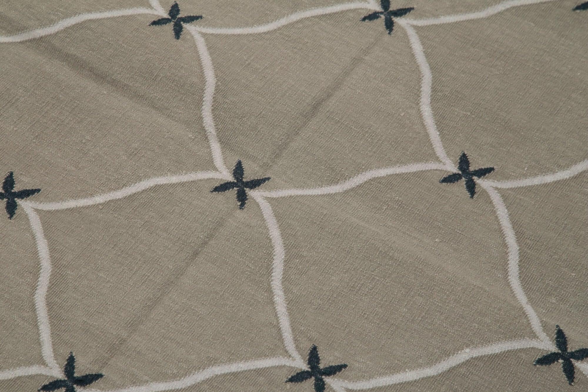Geometric Duri Gri Geometrik Pamuk Yün El Dokuma Halısı 110x163 Agacan