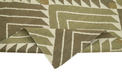 Geometric Duri Yeşil Geometrik Pamuk Yün El Dokuma Halısı 107x172 Agacan