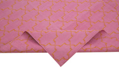 Geometric Duri Turuncu Geometrik Pamuk Yün El Dokuma Halısı 251x300 Agacan