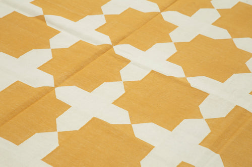 Geometric Duri Beyaz Geometrik Pamuk Yün El Dokuma Halısı 240x302 Agacan