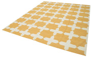 Geometric Duri Sarı Geometrik Pamuk Yün El Dokuma Halısı 250x295 Agacan