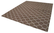 Geometric Duri Kahverengi Geometrik Pamuk Yün El Dokuma Halısı 250x296 Agacan