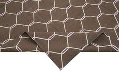 Geometric Duri Kahverengi Geometrik Pamuk Yün El Dokuma Halısı 250x296 Agacan