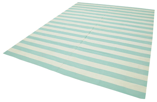 Geometric Duri Turkuaz Geometrik Pamuk Yün El Dokuma Halısı 240x308 Agacan