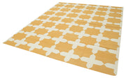 Geometric Duri Sarı Geometrik Pamuk Yün El Dokuma Halısı 240x292 Agacan