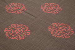 Geometric Duri Kahverengi Geometrik Pamuk Yün El Dokuma Halısı 246x300 Agacan