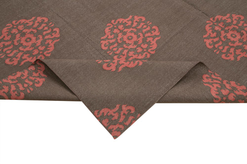 Geometric Duri Kahverengi Geometrik Pamuk Yün El Dokuma Halısı 246x300 Agacan