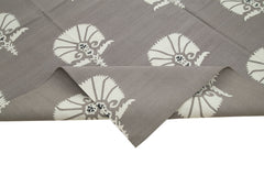 Geometric Duri Gri Geometrik Pamuk Yün El Dokuma Halısı 250x297 Agacan