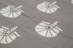 Geometric Duri Gri Geometrik Pamuk Yün El Dokuma Halısı 252x298 Agacan