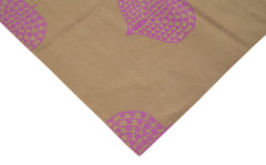 Geometric Duri Kahverengi Geometrik Pamuk Yün El Dokuma Halısı 244x302 Agacan