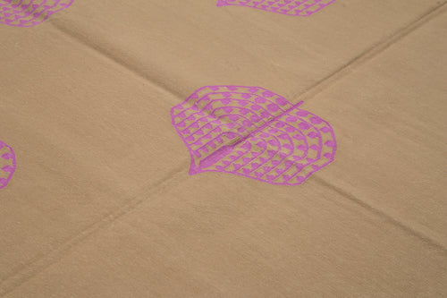 Geometric Duri Kahverengi Geometrik Pamuk Yün El Dokuma Halısı 244x302 Agacan