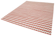 Geometric Duri Kırmızı Geometrik Pamuk Yün El Dokuma Halısı 238x300 Agacan