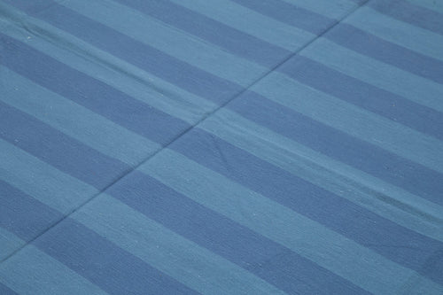 Geometric Duri Mavi Geometrik Pamuk Yün El Dokuma Halısı 242x306 Agacan