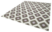 Geometric Duri Kahverengi Geometrik Pamuk Yün El Dokuma Halısı 246x296 Agacan