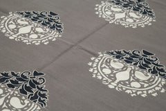 Geometric Duri Gri Geometrik Pamuk Yün El Dokuma Halısı 245x302 Agacan