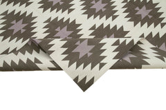 Geometric Duri Kahverengi Geometrik Pamuk Yün El Dokuma Halısı 242x300 Agacan