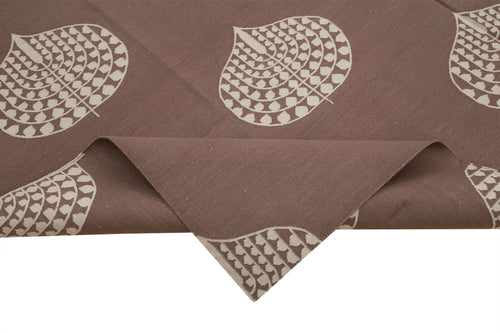 Geometric Duri Kahverengi Geometrik Pamuk Yün El Dokuma Halısı 244x302 Agacan