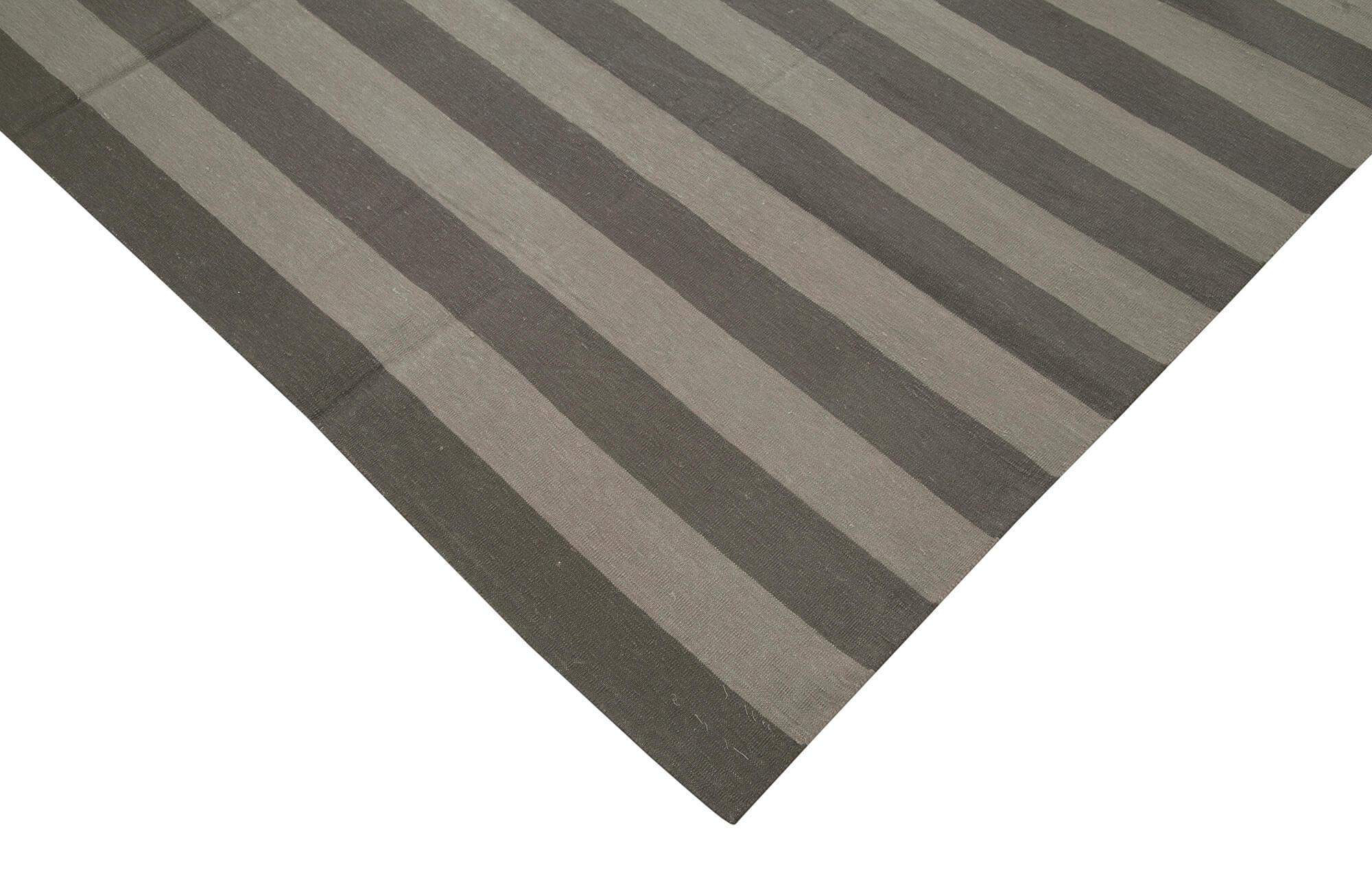 Geometric Duri Kahverengi Geometrik Pamuk Yün El Dokuma Halısı 243x305 Agacan
