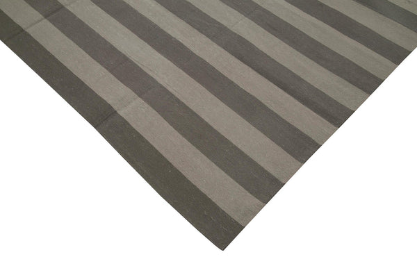 Geometric Duri Kahverengi Geometrik Pamuk Yün El Dokuma Halısı 243x305 Agacan