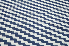 Geometric Duri Mavi Geometrik Pamuk Yün El Dokuma Halısı 272x360 Agacan