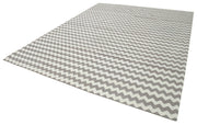 Geometric Duri Kahverengi Geometrik Pamuk Yün El Dokuma Halısı 274x355 Agacan