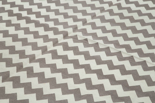 Geometric Duri Kahverengi Geometrik Pamuk Yün El Dokuma Halısı 274x355 Agacan