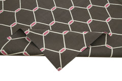 Geometric Duri Kahverengi Geometrik Pamuk Yün El Dokuma Halısı 277x357 Agacan