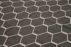 Geometric Duri Kahverengi Geometrik Pamuk Yün El Dokuma Halısı 278x354 Agacan