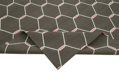 Geometric Duri Kahverengi Geometrik Pamuk Yün El Dokuma Halısı 278x354 Agacan