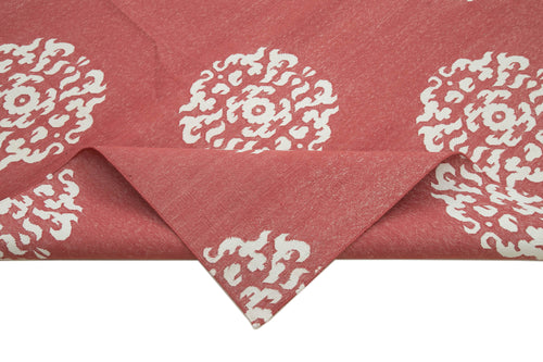 Geometric Duri Kırmızı Geometrik Pamuk Yün El Dokuma Halısı 276x360 Agacan