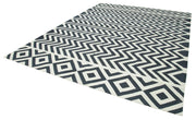 Geometric Duri Siyah Geometrik Pamuk Yün El Dokuma Halısı 278x362 Agacan