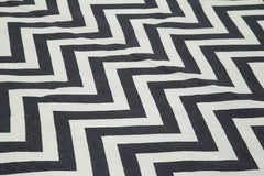 Geometric Duri Siyah Geometrik Pamuk Yün El Dokuma Halısı 286x366 Agacan