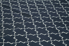 Geometric Duri Siyah Geometrik Pamuk Yün El Dokuma Halısı 278x361 Agacan