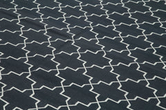 Geometric Duri Siyah Geometrik Pamuk Yün El Dokuma Halısı 280x365 Agacan