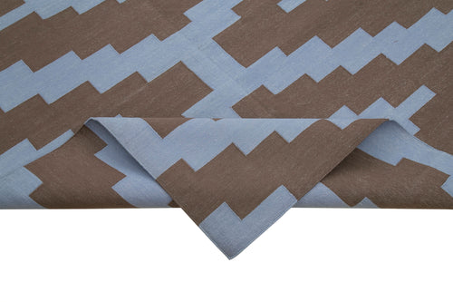 Geometric Duri Kahverengi Geometrik Pamuk Yün El Dokuma Halısı 277x363 Agacan