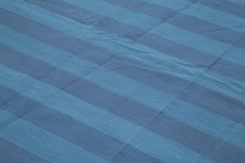 Geometric Duri Mavi Geometrik Pamuk Yün El Dokuma Halısı 273x368 Agacan